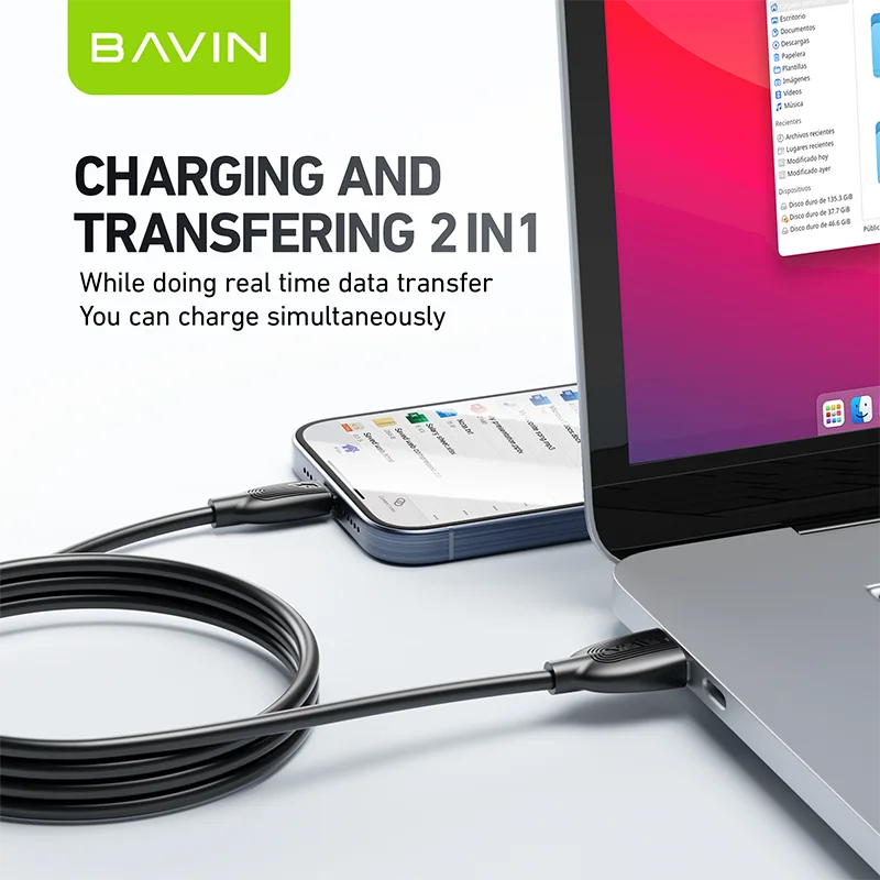 BAVIN cable charging and data transfer
