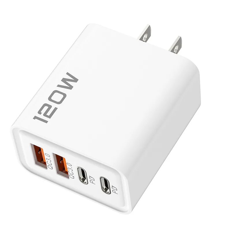 120W 4-port wall charger, white