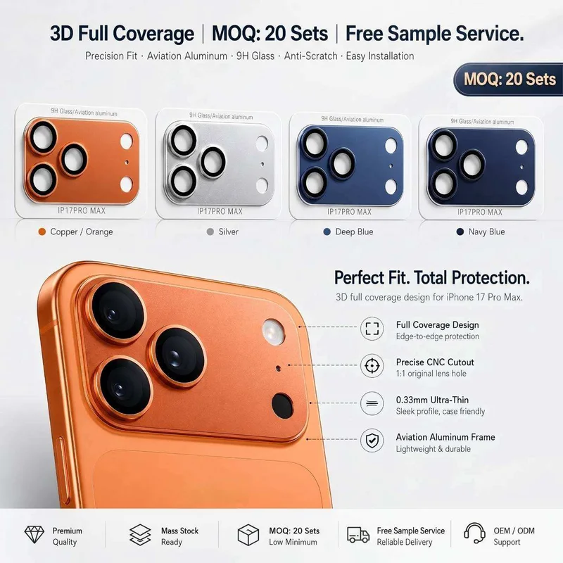 iPhone 17 Pro Max with camera protector in hand