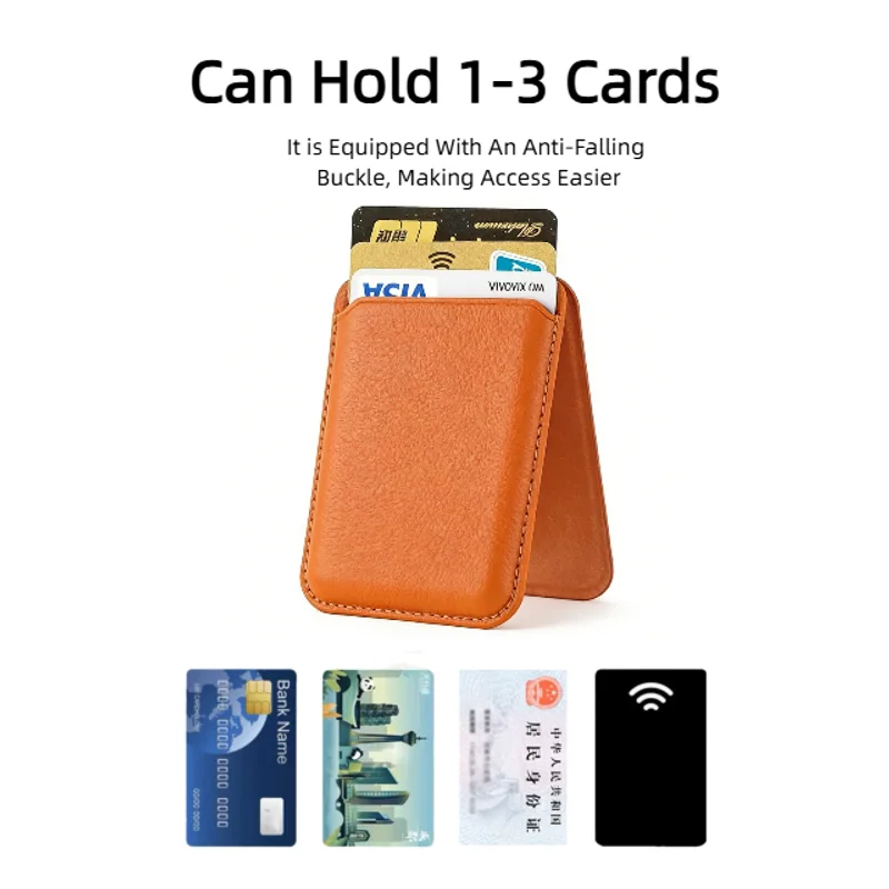 Card holder folded out as a phone stand