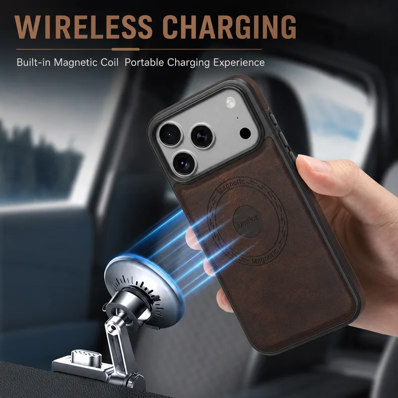 MagSafe leather case showing raised camera rim