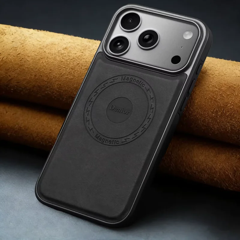 MagSafe leather case magnetic ring detail