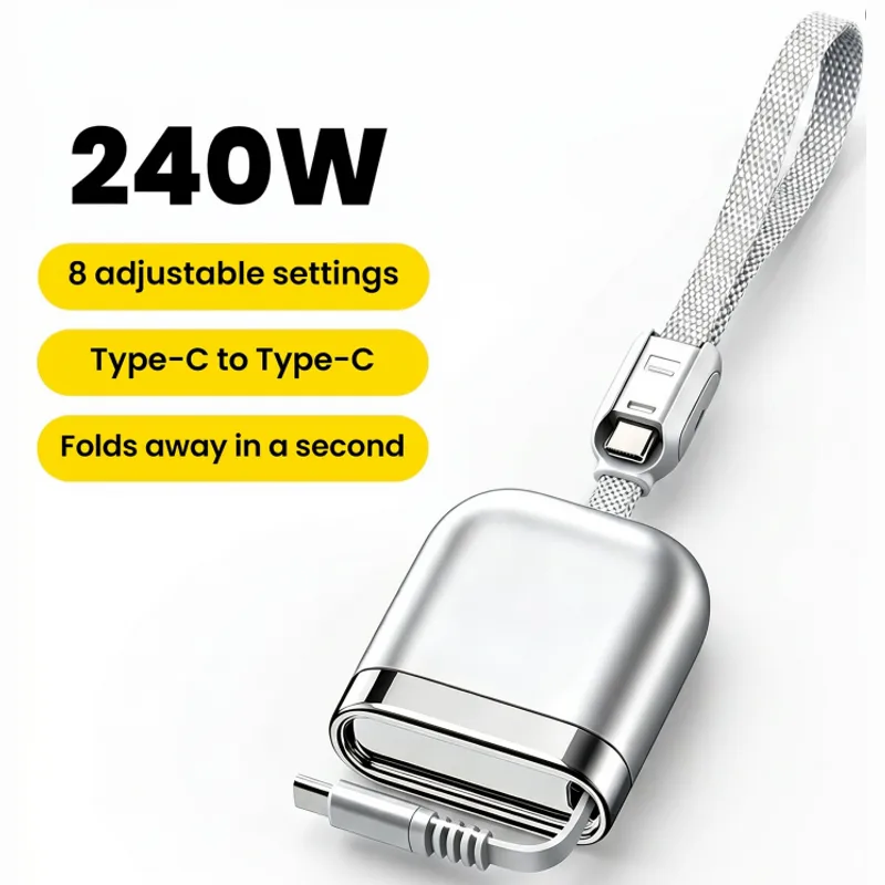 240W retractable USB-C cable case