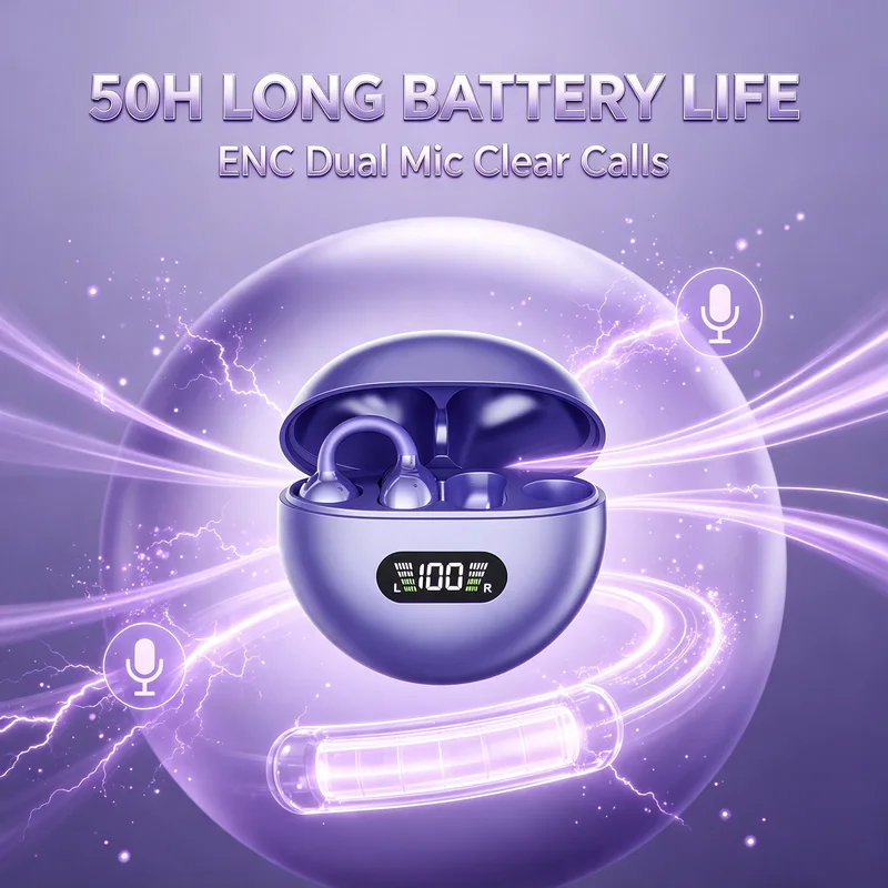 Open-ear earbuds long battery case