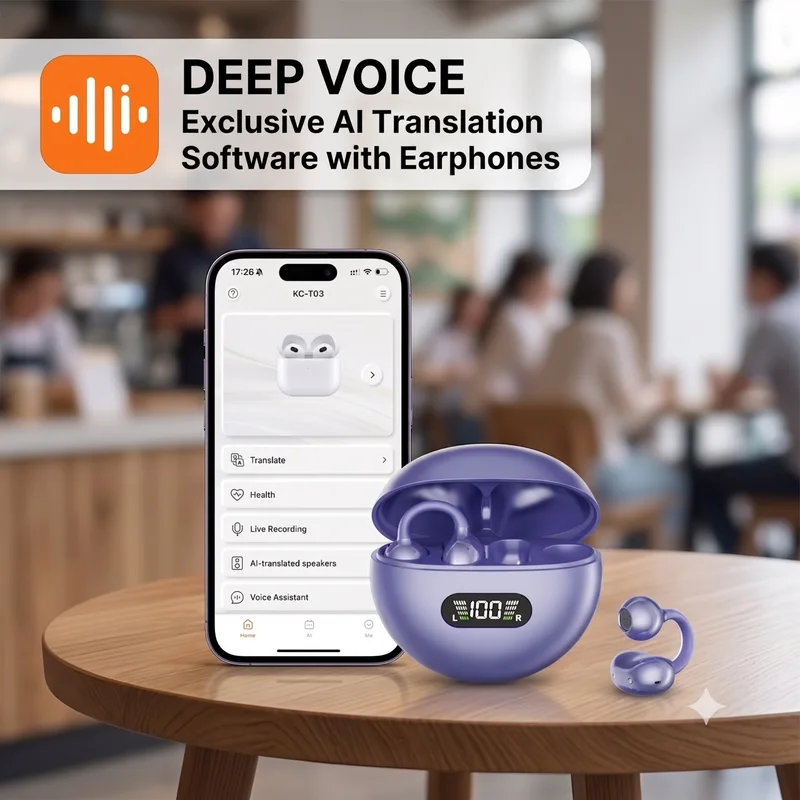 Open-ear earbuds AI translation app