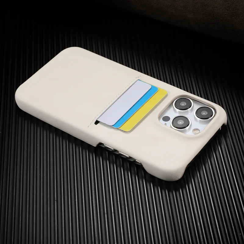 Suede-feel iPhone case with rear card holder