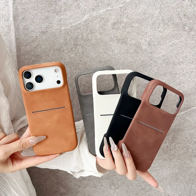 Suede case with card slot detail