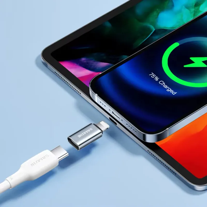 Adapter charging an iPhone